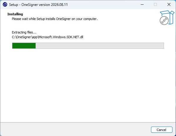 Setup progress bar during installation