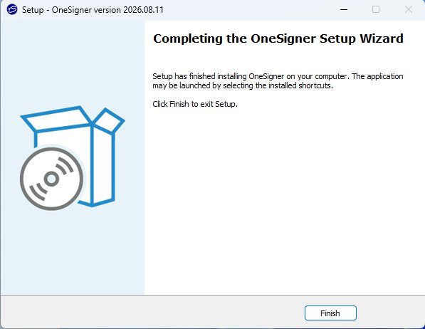 Setup completion page with the Finish button