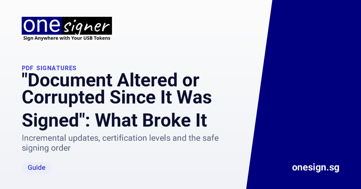 "Document Altered or Corrupted Since It Was Signed": What Broke It