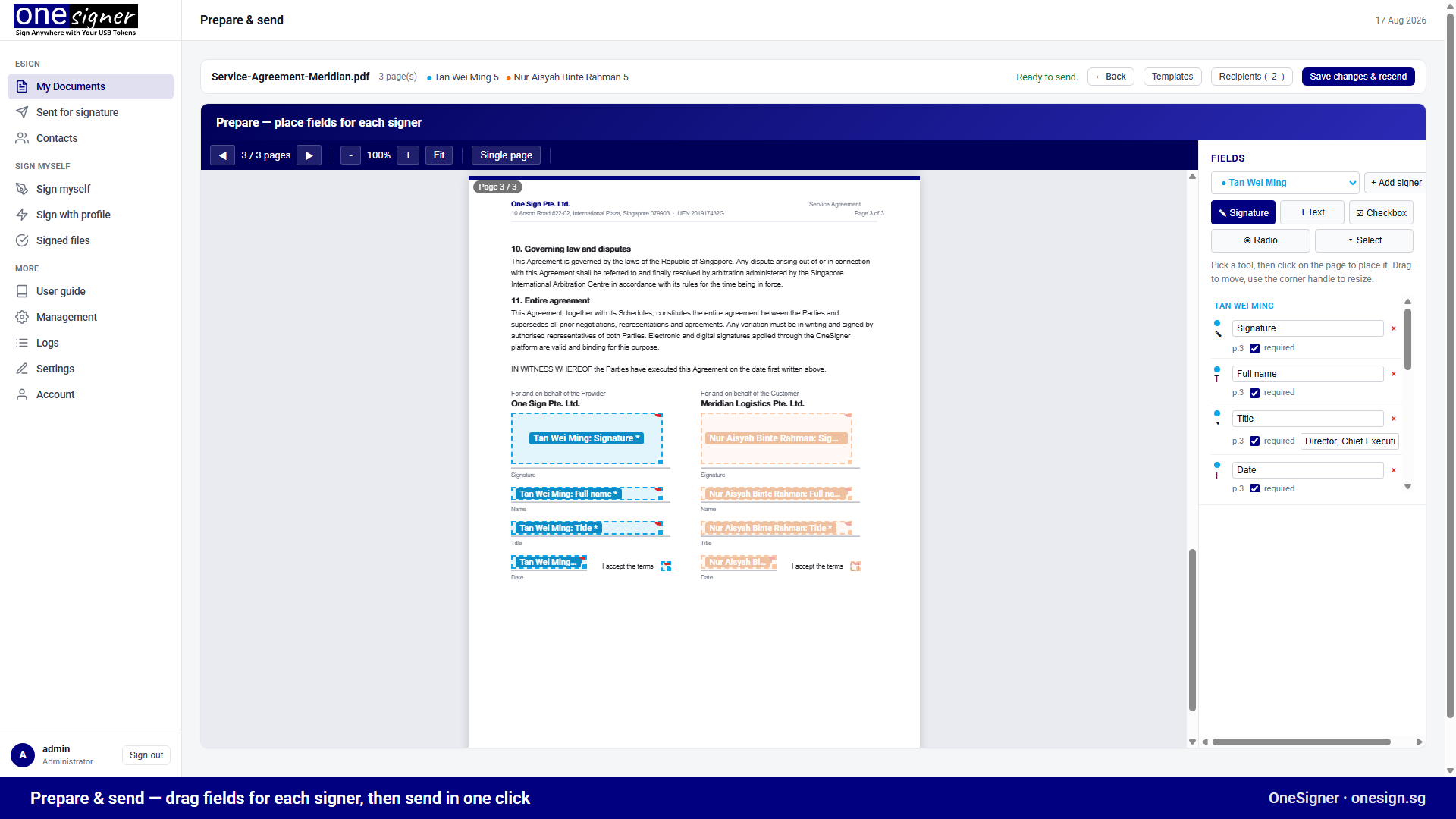 eSign Portal Walkthrough: A Two-Signer Agreement, Start to Finish
